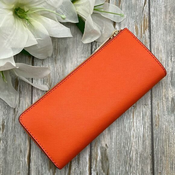 Michael Kors Jet Set Travel Large Saffiano Leather Quarter-Zip Wallet Bag Purse - Picture 3 of 10